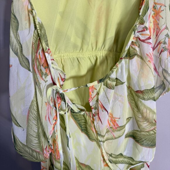 BCBGeneration Floral Ruffle Halter Maxi Dress Women's XS Tropical Resort Beach - Picture 12 of 15